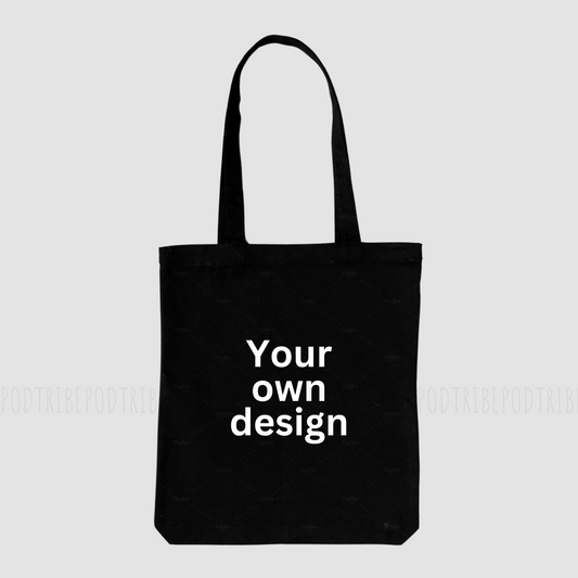 Your Own Design Black Tote Bag 13" x 16"